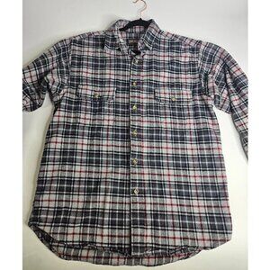 MOOSE CREEK Men Tall Large Heavyweight Original Classic Flannel Shirt Gray Plaid
